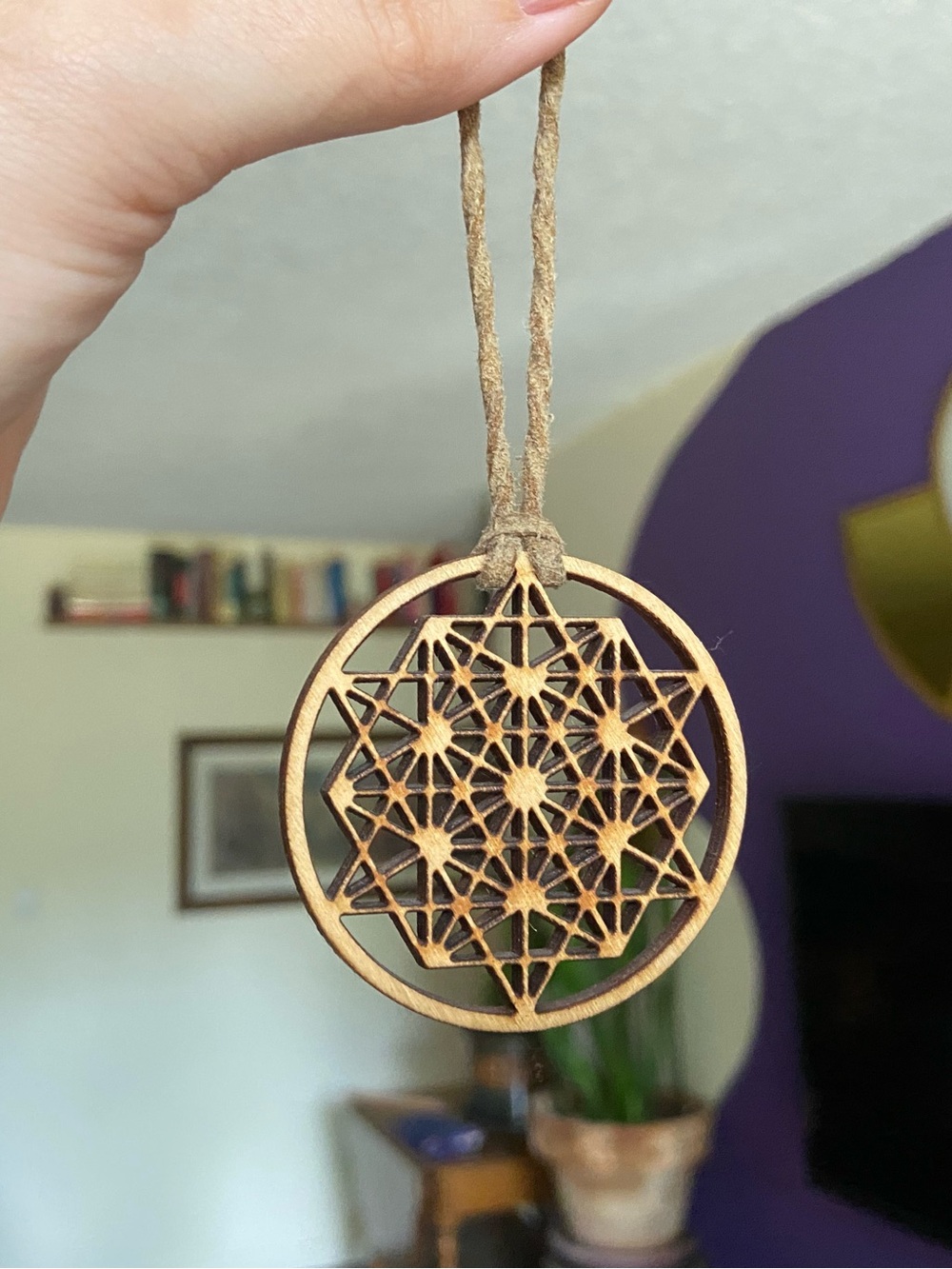 4/$10 Wooden Sacred Geometry Laser-Cut Pendant